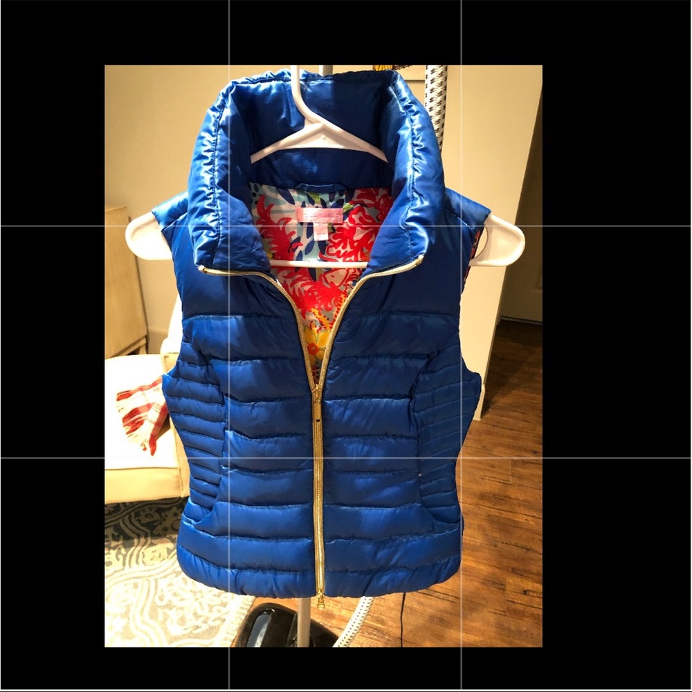 Lilly Pulitzer Blue Vest Sz XS